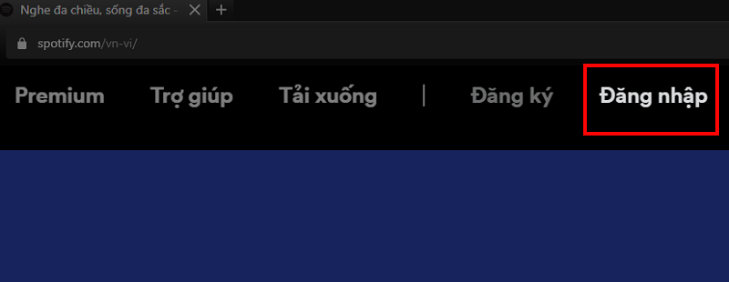 đăng nhập vào spotify