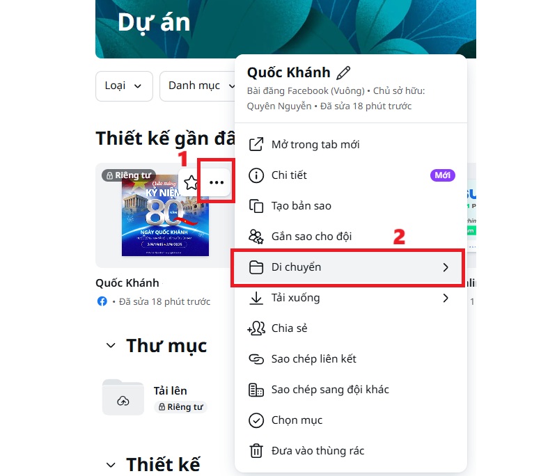chuyển thư mục