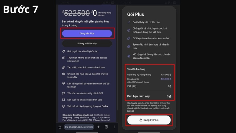 bước 7 hoàn tất