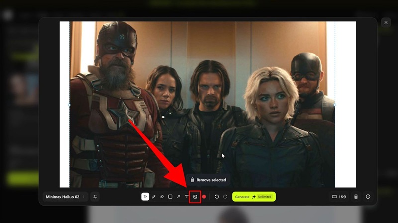 nhấn vào biểu tượng hình ảnh
