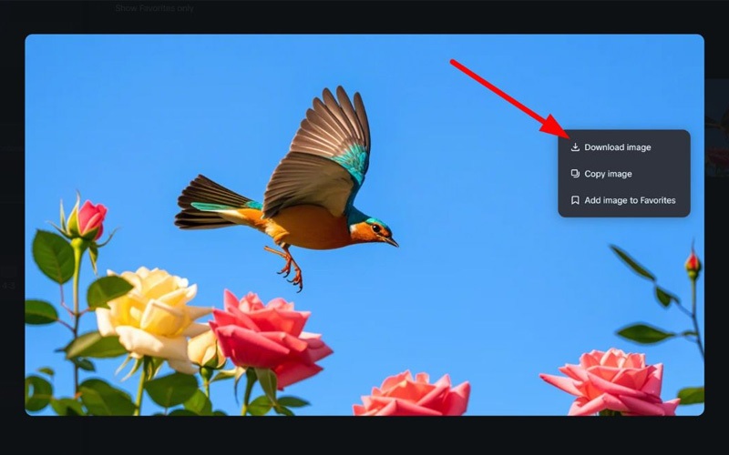 Tải về ảnh đã tạo hoặc chỉnh sửa thêm