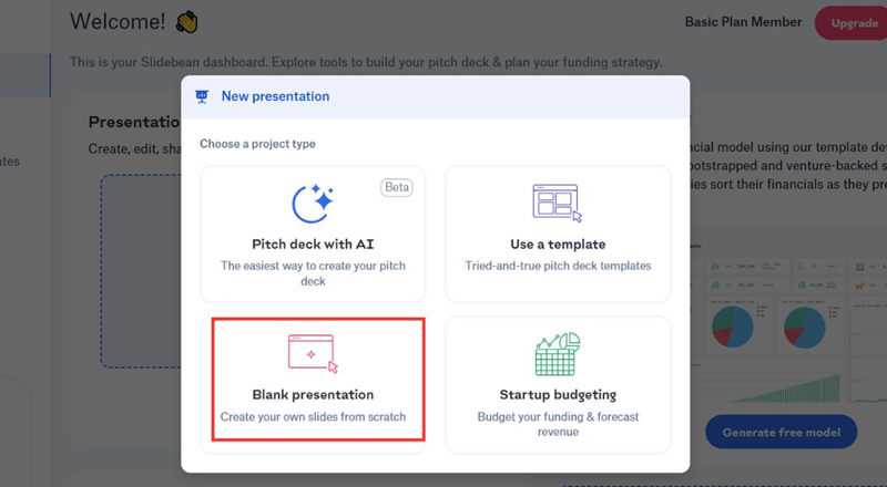 Chọn Blank Presentation để tạo bài thuyết trình mới