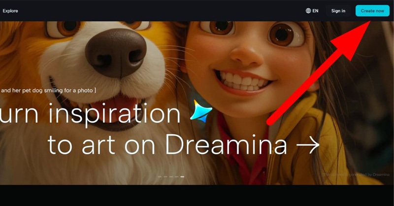 chọn mục create now