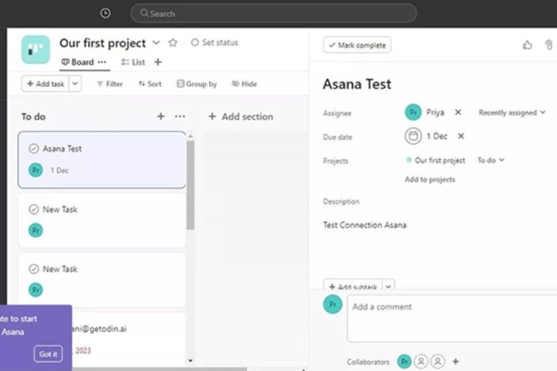 quản lý dự án với asana ai