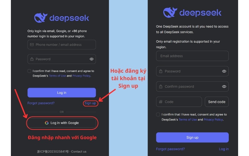 tạo tài khoản deepseek