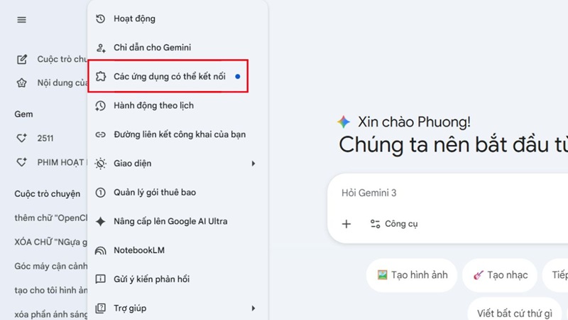 các ứng dụng có thể kết nối