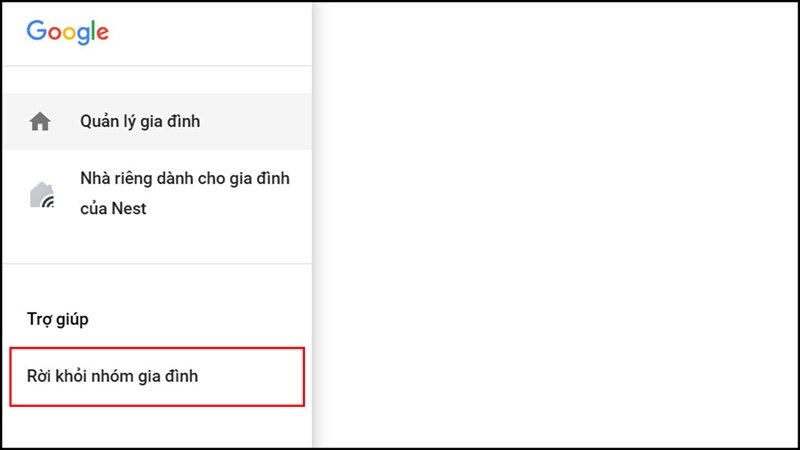 rời khỏi nhóm gia đình
