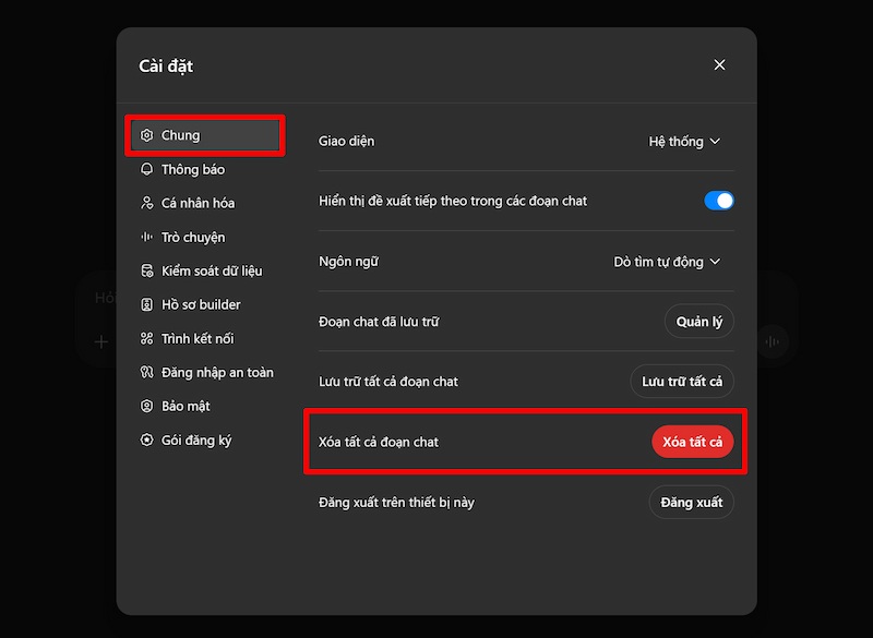 xóa tất cả hình ảnh