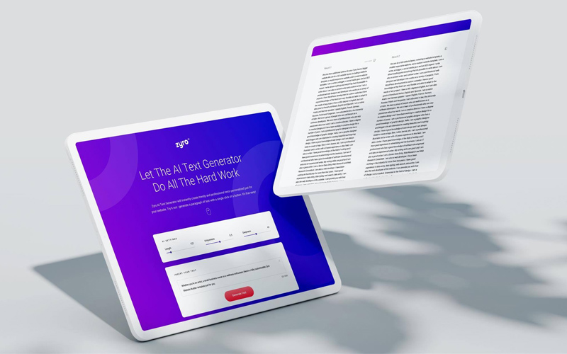 Zyro viết content ai