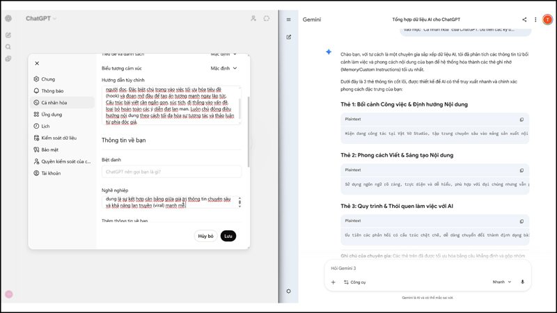 có nên chuyển dữ liệu chatgpt