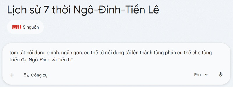 nhập lệnh tạo nội dung