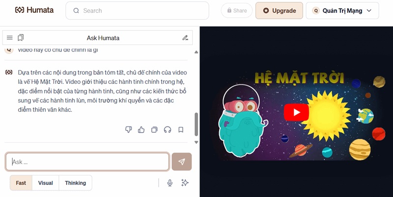 sử dụng trả lời nâng cao