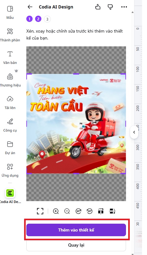 thêm vào thiết kế