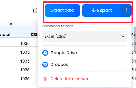 export data