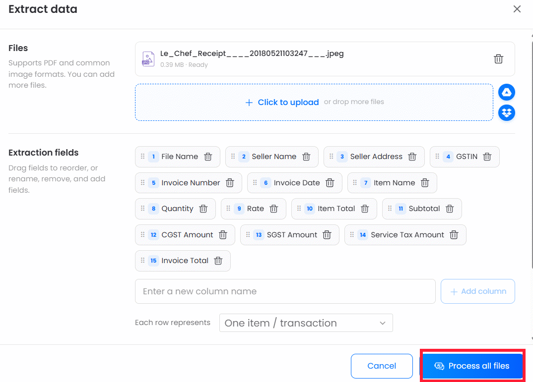 extract data