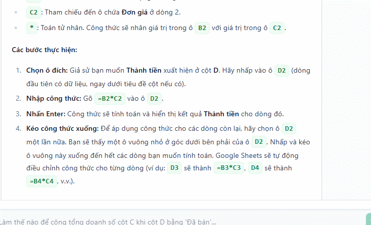 trợ lý excel google sheets