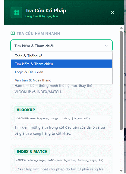 tìm kiếm và tham chiếu