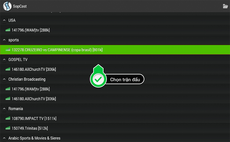 ứng dụng sopcast