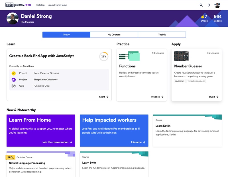 tài khoản codeacademy pro