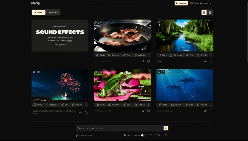 tính năng của tài khoản pika art ai