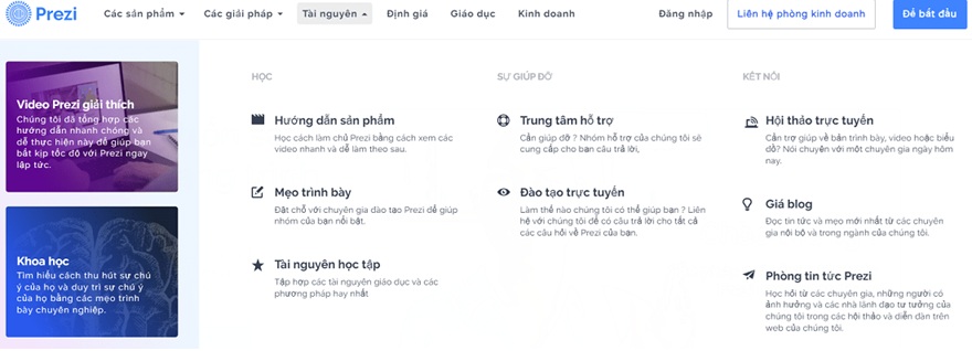 giới thiệu tài khoản prezi
