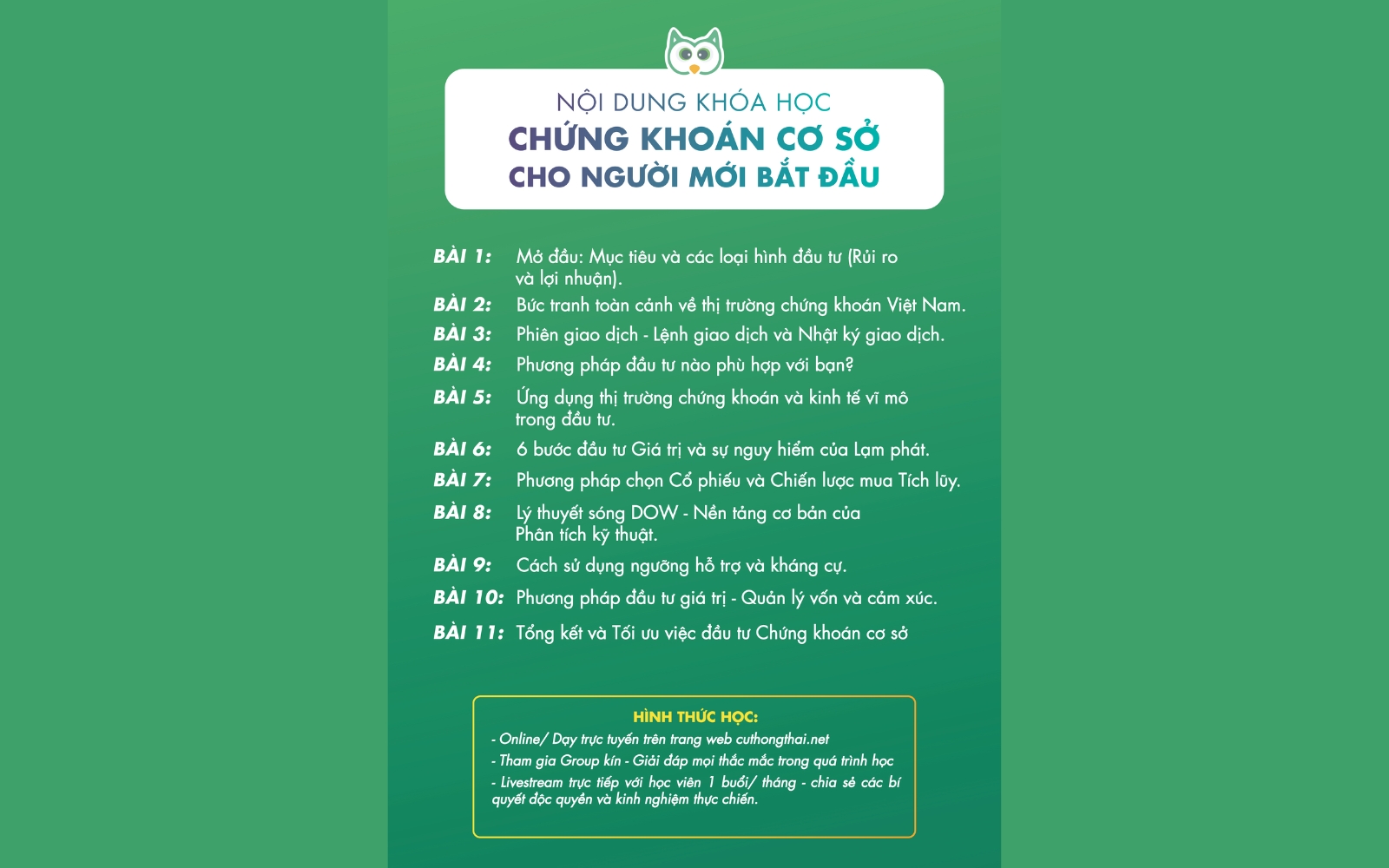 khóa học chứng khoán cơ sở